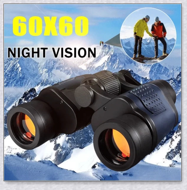 Powerful military-grade night vision binoculars with 60x magnification, waterproof construction, and ergonomic design for outdoor adventures