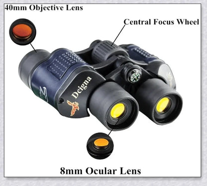 Powerful military-grade night vision binoculars with 60x magnification, waterproof construction, and ergonomic design for outdoor adventures