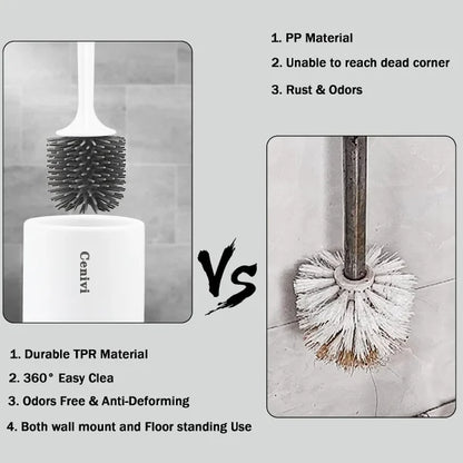 King Clean Modern Hygienic Toilet Brush with quick-drying holder and premium thermoplastic rubber design