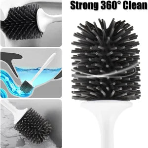 King Clean Modern Hygienic Toilet Brush with quick-drying holder and premium thermoplastic rubber design