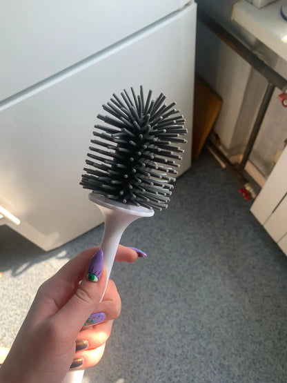 King Clean Modern Hygienic Toilet Brush with quick-drying holder and premium thermoplastic rubber design