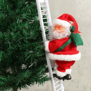 Adorable Climbing Santa Klaus decoration with ladder or rope, singing and climbing to spread holiday cheer