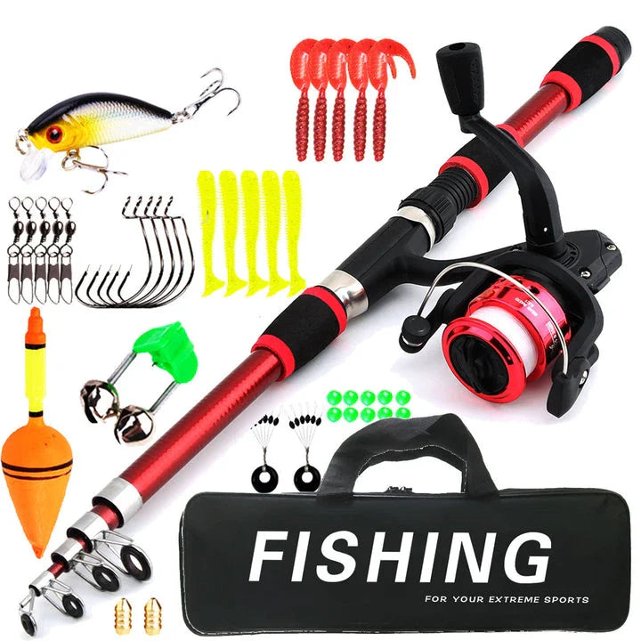 Colorful children's fishing rod with reel and accessible features for young anglers
