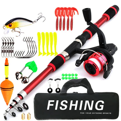 Colorful children's fishing rod with reel and accessible features for young anglers