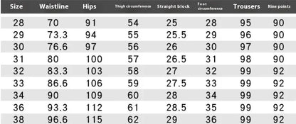 Light Luxury Men's Casual Small Trousers in various colors and sizes, featuring a stretch pencil pant design for a sleek, flattering look.