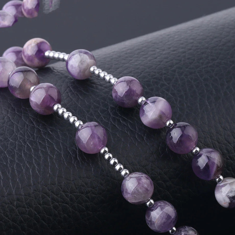 Natural White Crystal Column Natural Stone Necklace with Adjustable Rope Chain