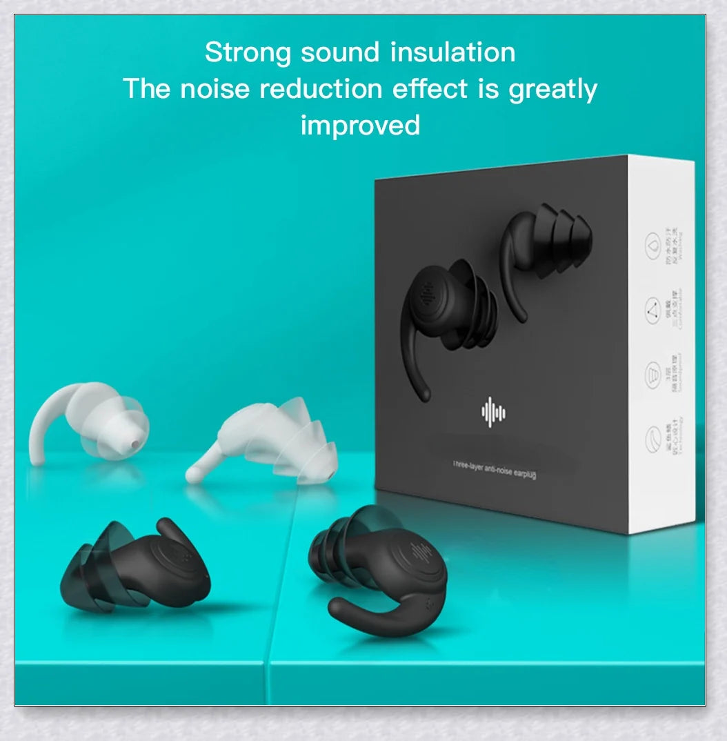 Professional Sleeping Ear Plugs made with German nano silica gel for superior noise reduction and comfort