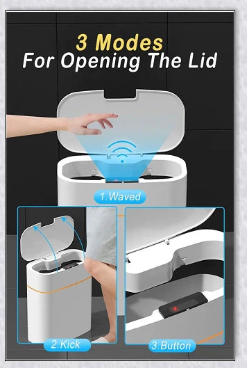Smart Sensor Automatic Electronic Garbage Can with motion-activated sensor and tight-sealing lid for a hygienic and odor-free waste disposal experience