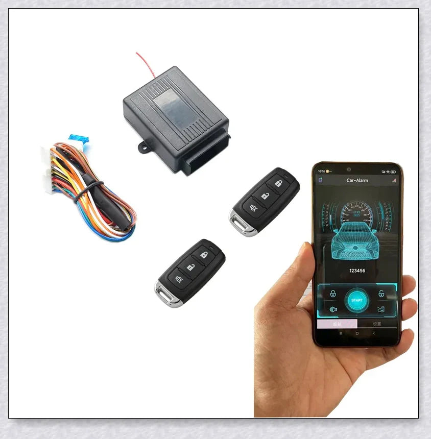 Universal Car Anti Theft Security Alarm System with Remotes - Remotely control car security features, loud alarm, and easy installation for most vehicle models.
