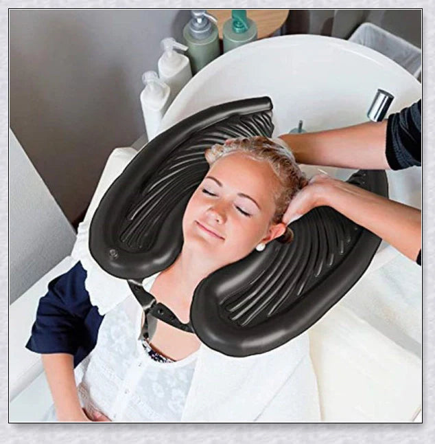 Portable Inflatable Hair Wash Tray - a lightweight and durable hair washing solution for use at home, in salons, or on the go