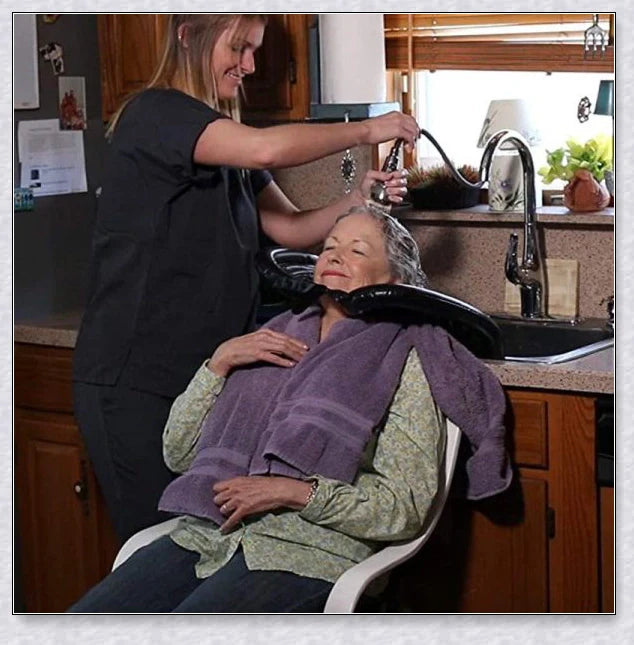 Portable Inflatable Hair Wash Tray - a lightweight and durable hair washing solution for use at home, in salons, or on the go