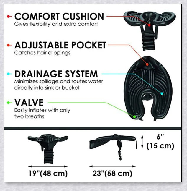 Portable Inflatable Hair Wash Tray - a lightweight and durable hair washing solution for use at home, in salons, or on the go