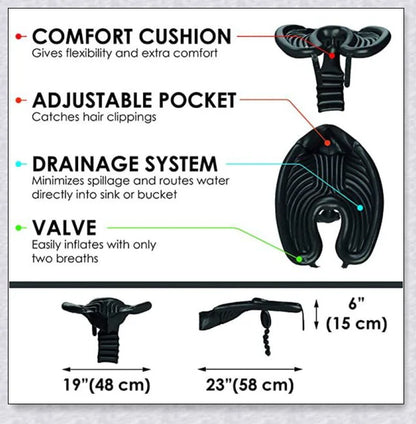 Portable Inflatable Hair Wash Tray - a lightweight and durable hair washing solution for use at home, in salons, or on the go