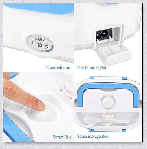 Portable Heated Electric Lunch Box with Various Color Options for Convenient Mealtime