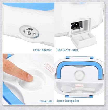 Portable Heated Electric Lunch Box with Various Color Options for Convenient Mealtime
