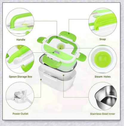 Portable Heated Electric Lunch Box with Various Color Options for Convenient Mealtime