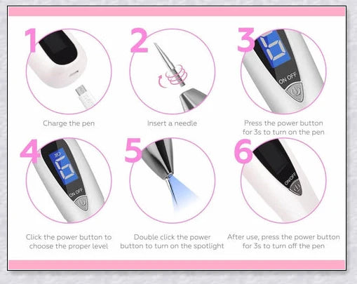 Skin Tag And Mole Remover - Innovative nano-needle technology for safe and effective removal of skin tags, moles, freckles, and other blemishes