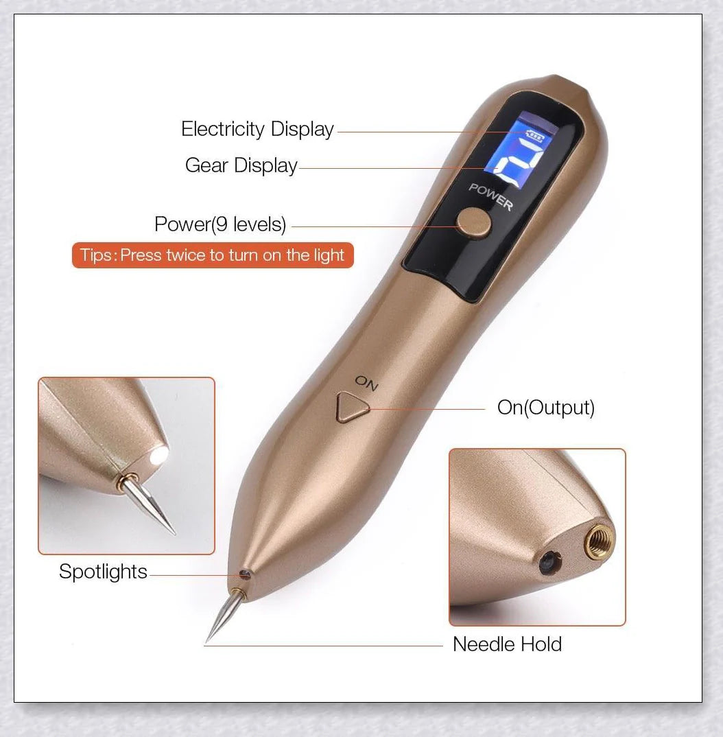 Skin Tag And Mole Remover - Innovative nano-needle technology for safe and effective removal of skin tags, moles, freckles, and other blemishes