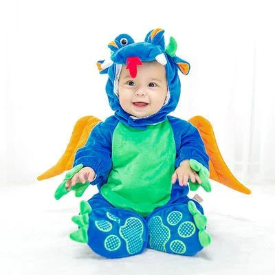 A cozy, one-piece baby jumpsuit with an adorable animal-inspired print, perfect for Halloween festivities.