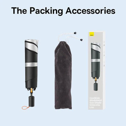 Foldable Car Windshield Sunshade Umbrella for Tesla Model 3 and Y - Provides Full Coverage, UV Protection, and Reduces Interior Temperature