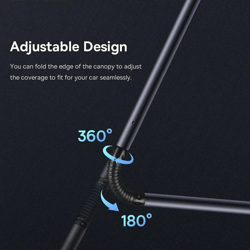Foldable Car Windshield Sunshade Umbrella for Tesla Model 3 and Y - Provides Full Coverage, UV Protection, and Reduces Interior Temperature