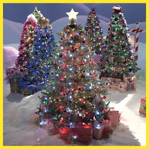 Dazzling 64 LED Christmas tree lights with multiple color options and various light patterns