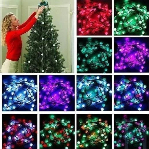 Dazzling 64 LED Christmas tree lights with multiple color options and various light patterns
