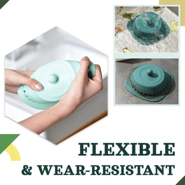 A durable and flexible floor drain cover that effectively seals in odors and allows for quick drainage.