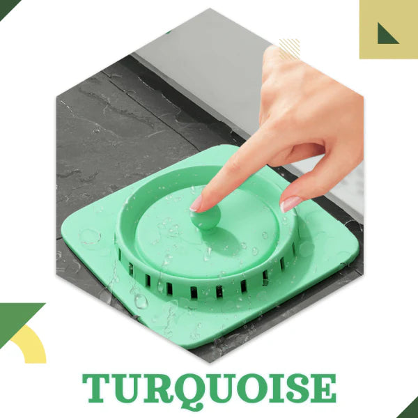 A durable and flexible floor drain cover that effectively seals in odors and allows for quick drainage.