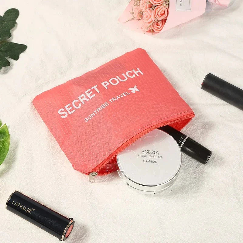 6 piece set of high-quality polyester travel storage organizer bags in pink color