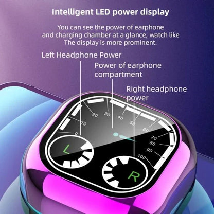 Breathing Light Time Digital Display Tws 5.0 Bluetooth Headset with smart LED display and noise-cancelling technology