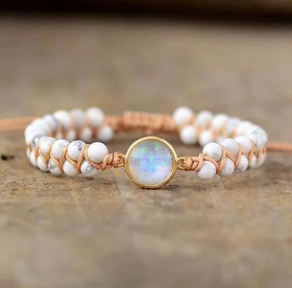 hhomeenjoy.com Adjustable Heart Charm Bracelet with Amazonite for Women and Teens
