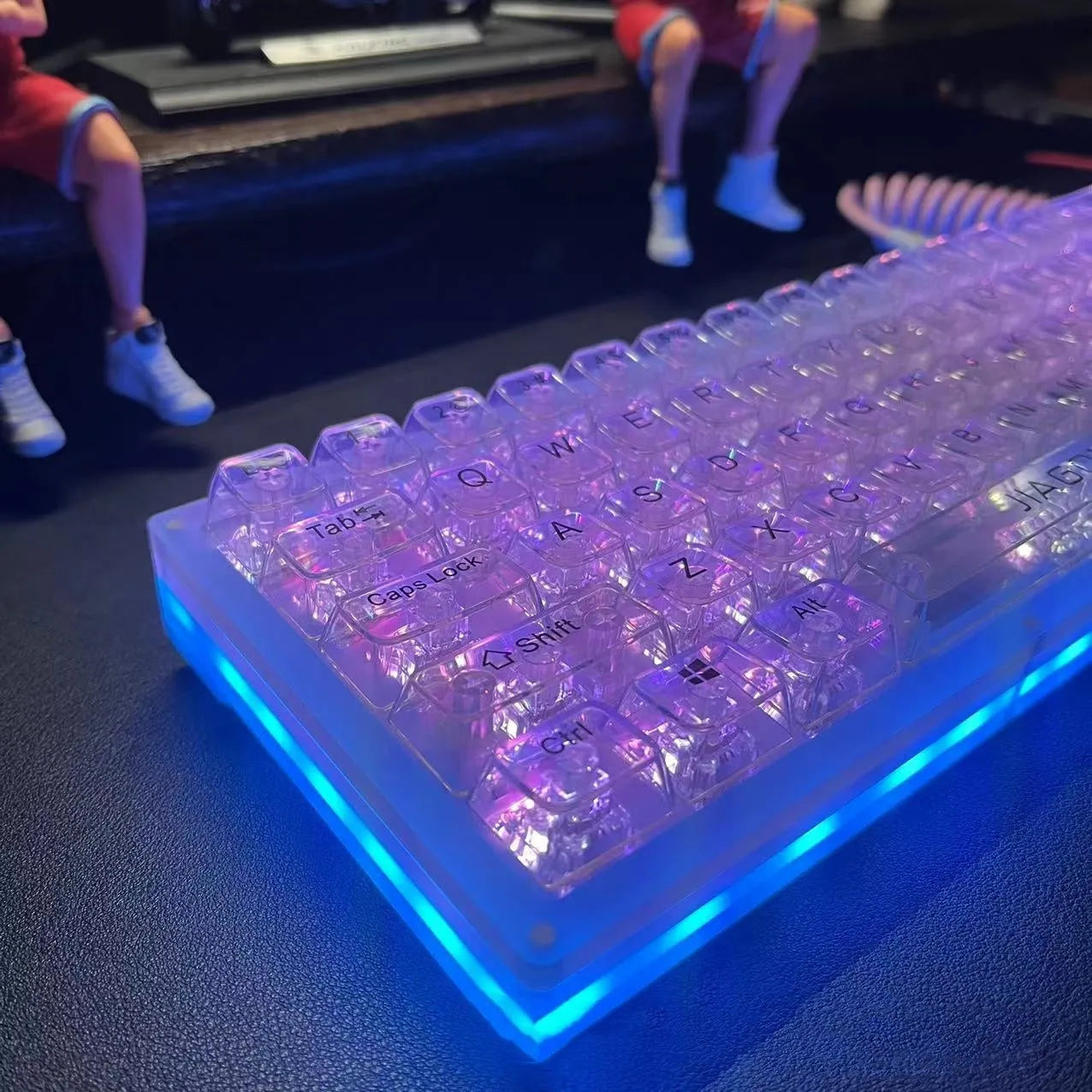 Full set of 132 transparent plastic key caps for mechanical keyboard replacement