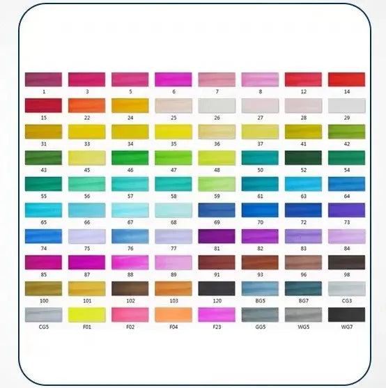 Double-headed alcohol-based oily colour animation paint pens with round and inclined tips for professional art students