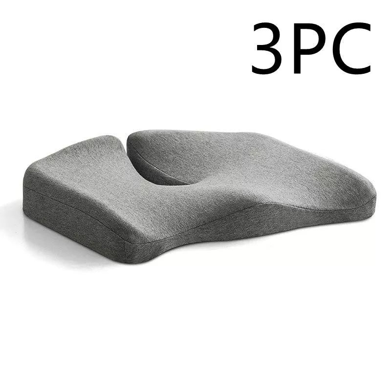 Memory foam seat cushion with non-slip bottom for office and car use