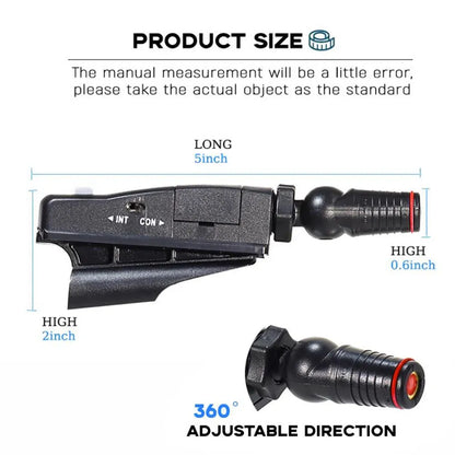 Black golf laser aiming sight with clip mount for putting alignment training.