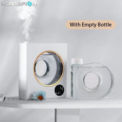 White wall-mounted automatic aromatherapy machine with USB charging port and essential oil bottles