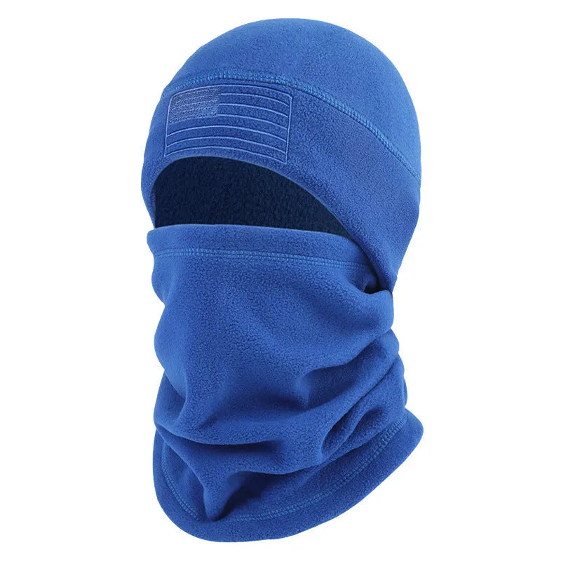 Winter headgear set with polar fleece hat and scarf in blue, army green, grey or black, free size