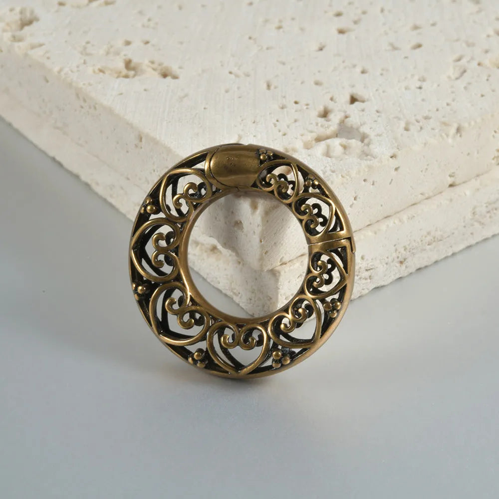 Magnetic earrings with heart or lotus shape in antique silver or ancient gold finish