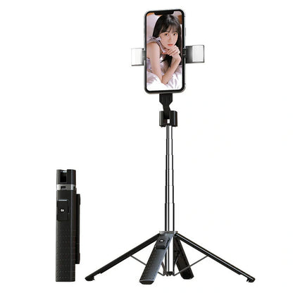 Bluetooth selfie stick with dual fill lights for perfect photos anytime