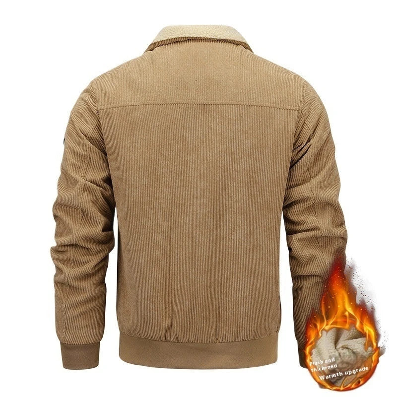 Warm Fleece Jacket with Pockets for Men
