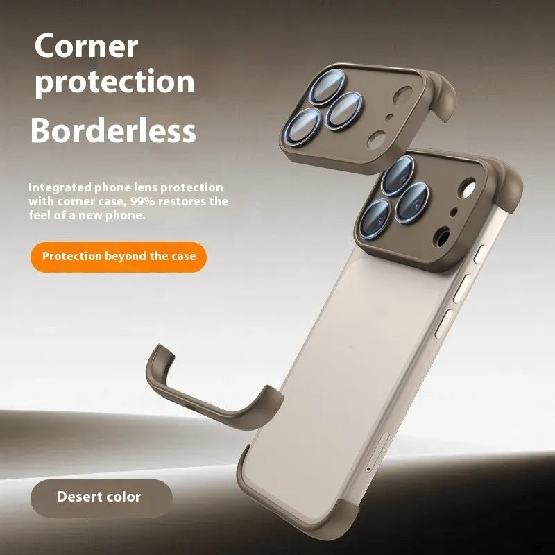 iPhone 17 series phone case in black, orange, grey, and desert colour options showing simple design