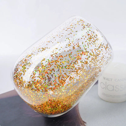 Christmas Tree Tumbler with flowing sequins and double-layer design for festive drinks
