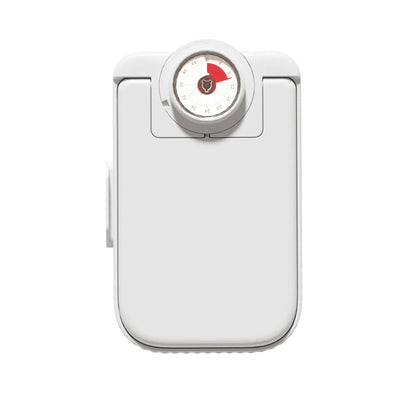 White programmable pet single meal feeder with timer display, ice crystal box, and modular splash-proof design.
