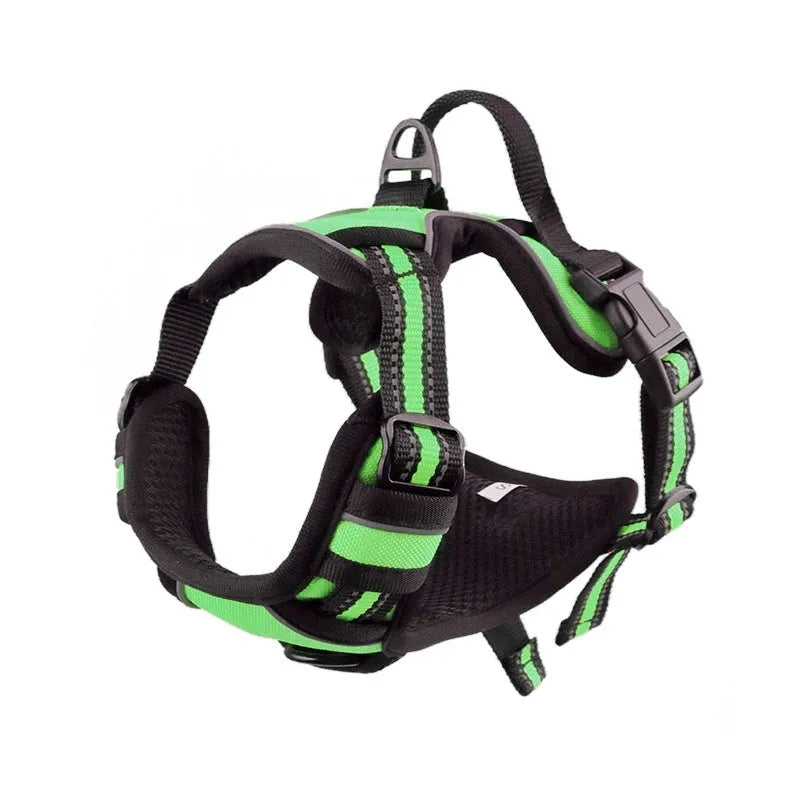 Adjustable dog chest strap lead made from Oxford cloth, shown in one of eight available colours.