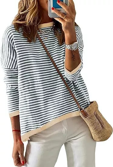 Striped hoodie in black, blue, or navy blue with ribbed cuffs and kangaroo pocket