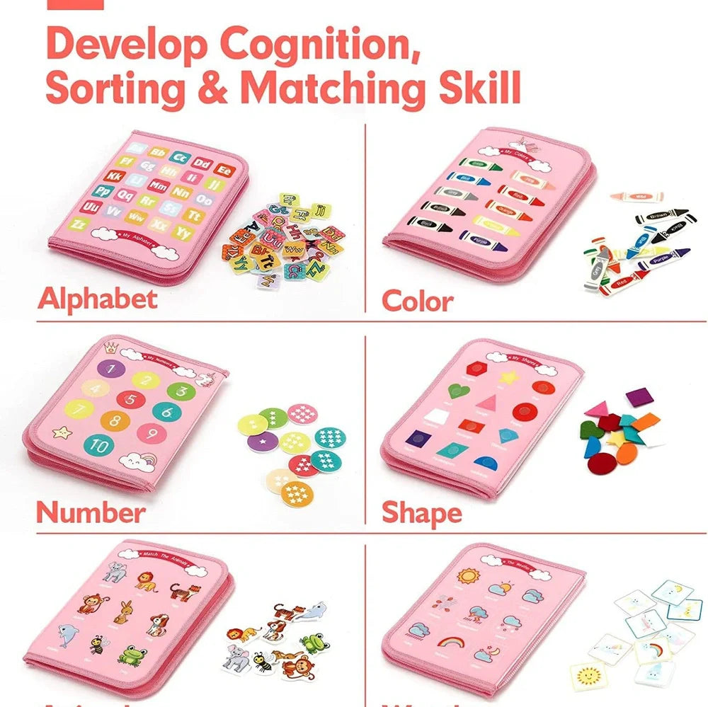 28x44cm felt learning board with puzzle elements for early education
