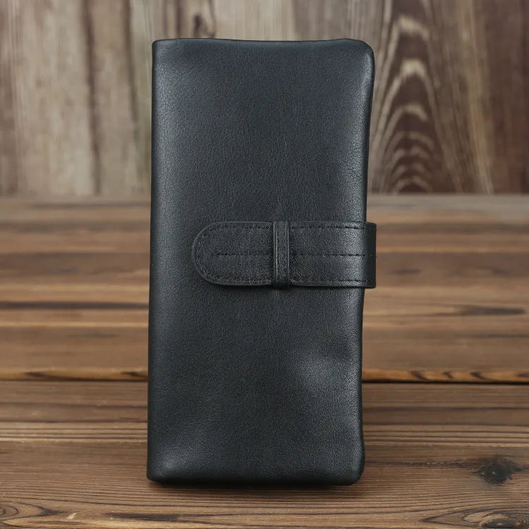 Genuine leather women's wallet with multiple card slots in brown and black colour options