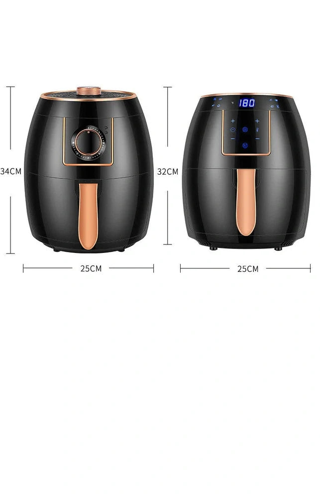 5.5L touch screen air fryer with metal body and LCD display for healthier frying