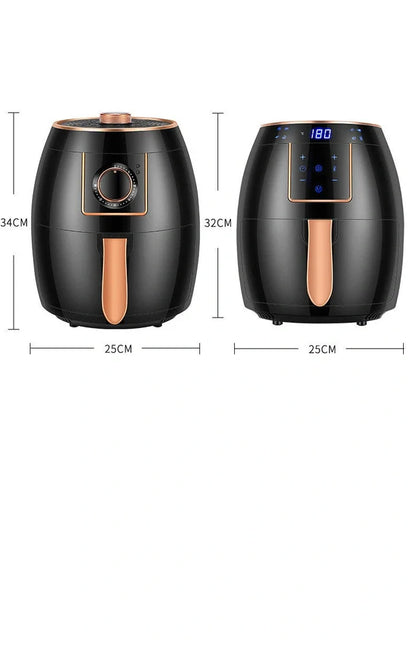 5.5L touch screen air fryer with metal body and LCD display for healthier frying
